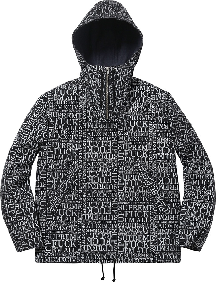 Fuck 'Em All Denim Hooded Pullover view 3